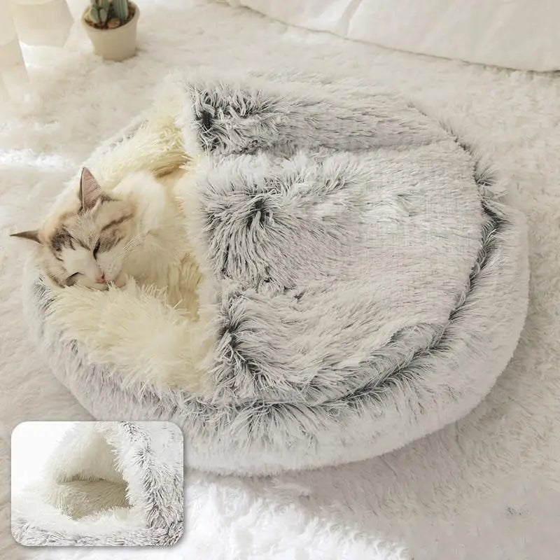Cama de Peluche Redonda para Mascotas