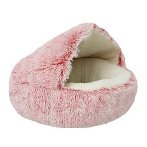 Cama de Peluche Redonda para Mascotas