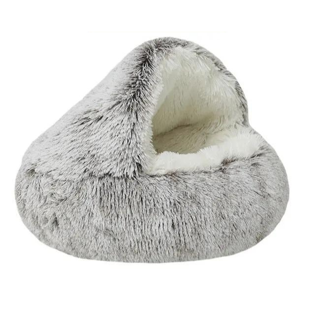 Cama de Peluche Redonda para Mascotas