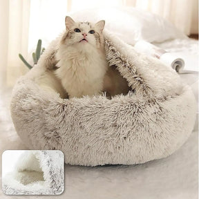 Cama de Peluche Redonda para Mascotas