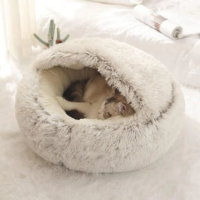 Cama de Peluche Redonda para Mascotas