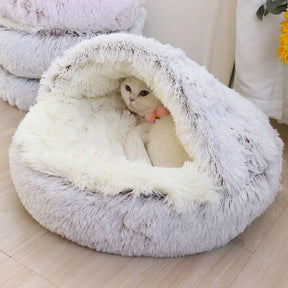 Cama de Peluche Redonda para Mascotas