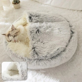 Cama de Peluche Redonda para Mascotas