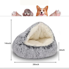 Cama de Peluche Redonda para Mascotas