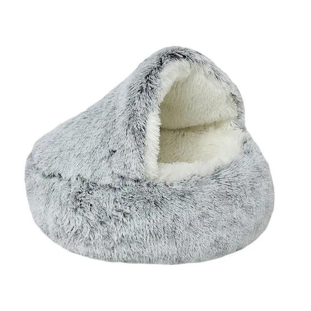 Cama de Peluche Redonda para Mascotas