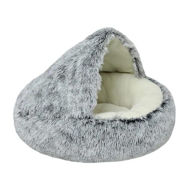 Cama de Peluche Redonda para Mascotas