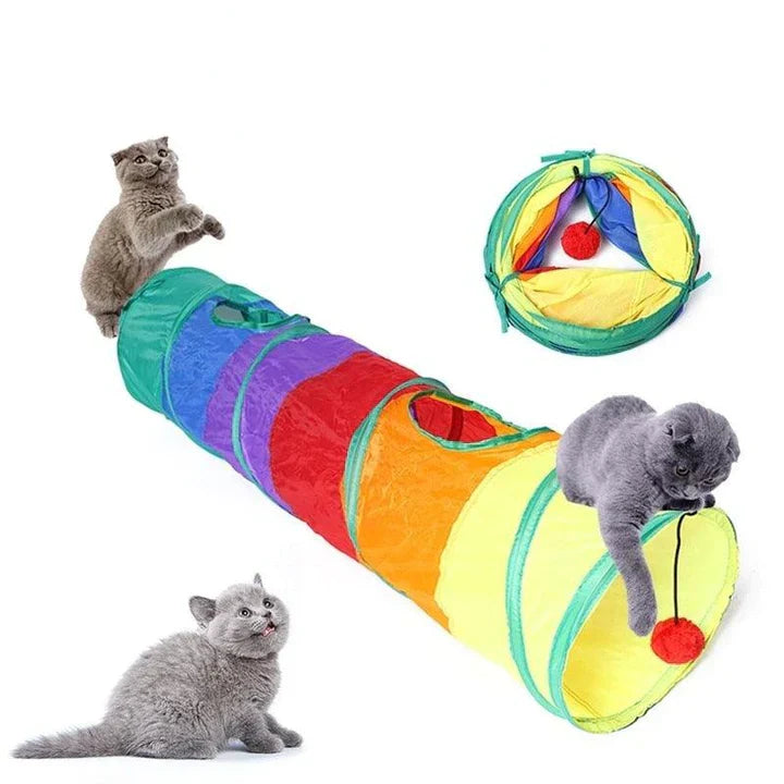 Juguete Túnel Para Gatos Con 2 salidas + Bola de Regalo